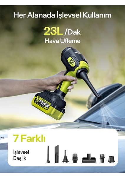 7gab-03 Kablosuz Araç Içi Süpürge | 20.000PA Güçlü Emiş | 90.000RPM Fırçasız Motor | 25.000MAH Uzun Ömürlü Batarya | Üfleme & Vakum 2’si 1 Arada indirimleri