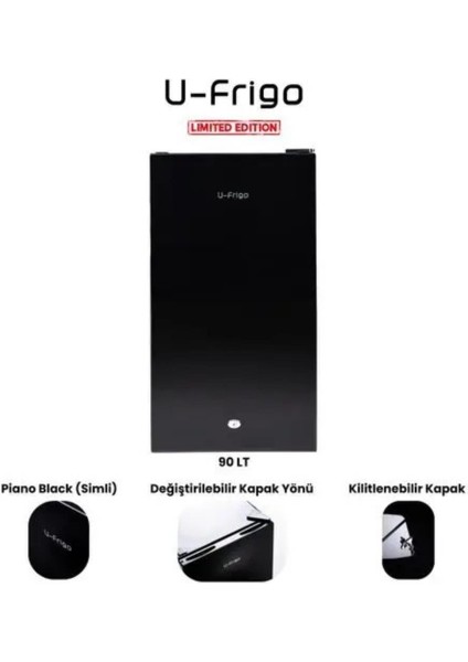 Karavan/tekne Buzdolabı 90 Litre 12V/24V - Tamperli Cam Kapak - Siyah modelleri