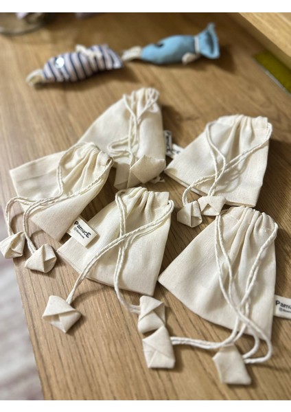 Minik Hediyelik Keten Bez Kese (10ADET)-10X10 cm fiyatları