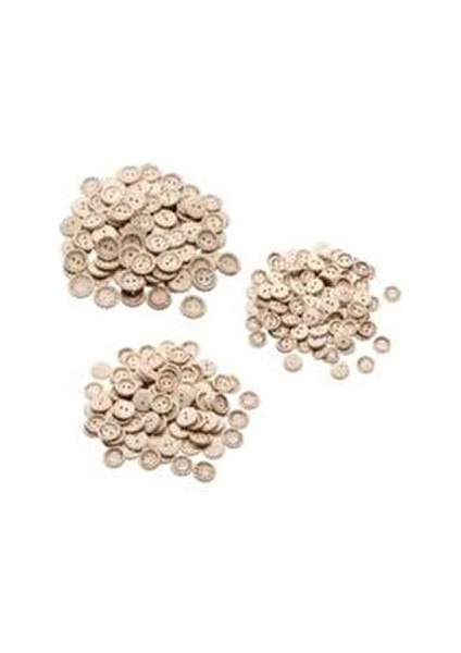 100 Adet 15mm Handmade Yazılı Yuvarlak Ahşap Düğme