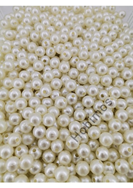 Krem Renk Plastik İnci Boncuk Takı Yapımında Kullanım İçin 500 GR 10 MM A Kalite indirimleri