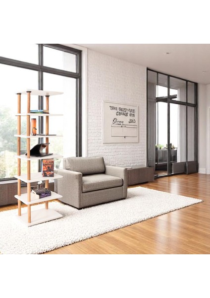 Pia 7 Raflı Kitaplık Çok Amaçlı Dolap fırsatları