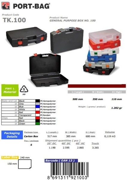 Portbag TK100 Çok Amaçlı El Aleti Çantası fırsatları