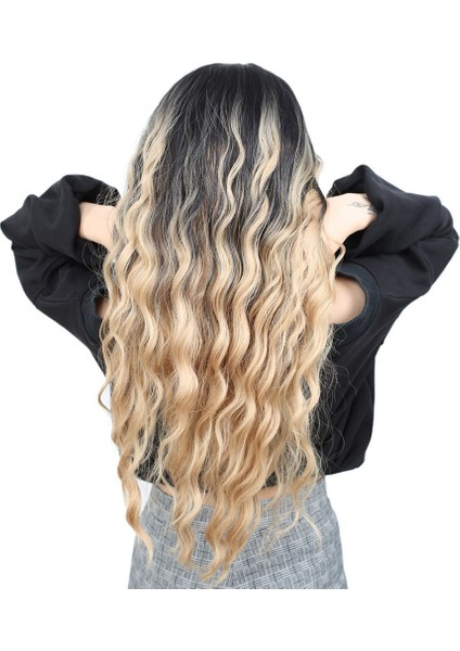 Su Dalgası Uzun Perçemsiz Fiber Sentetik Peruk / Siyah / Balköpüğü Ombreli fırsatları