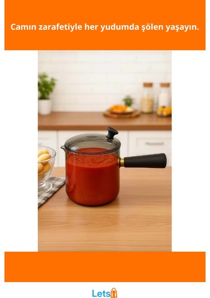 550 ml Isıya Dayanıklı Borosilikat Cam Akasya Cezve fiyatları