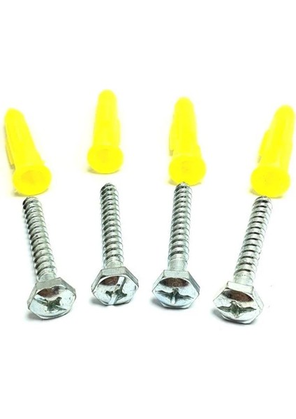 Plastik Dübel + Vida (Yıldız + Anahtar Uç) (100 Adet)