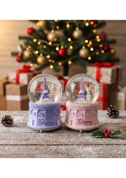 Büyük Boy Işıklı Müzikli Eiffel Dream Kar Küresi