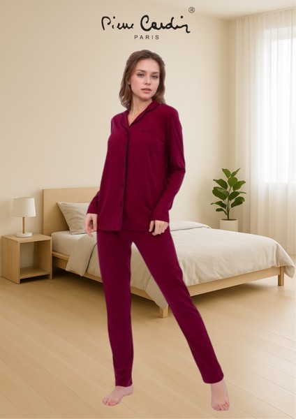 Kadın Pamuklu & Modal Kutulu 2 Adet Uzun Kol Gömlek Pijama Takımı (Modal Şort Hediyeli)