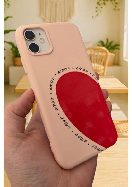 iPhone 11 Uyumlu Amor Kalp Silikon Darbe Emici Klasik Korumalı Rubber Kılıf 277 modelleri