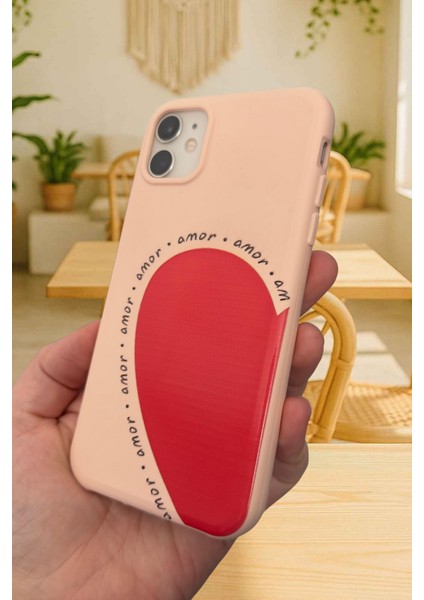 iPhone 11 Uyumlu Amor Kalp Silikon Darbe Emici Klasik Korumalı Rubber Kılıf 277 fırsatları