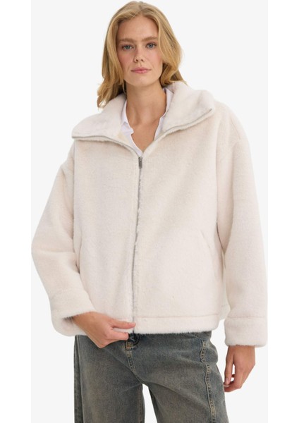 Regular Fit Fermuarlı Suni Kürk Mont F5567AX25WN modelleri