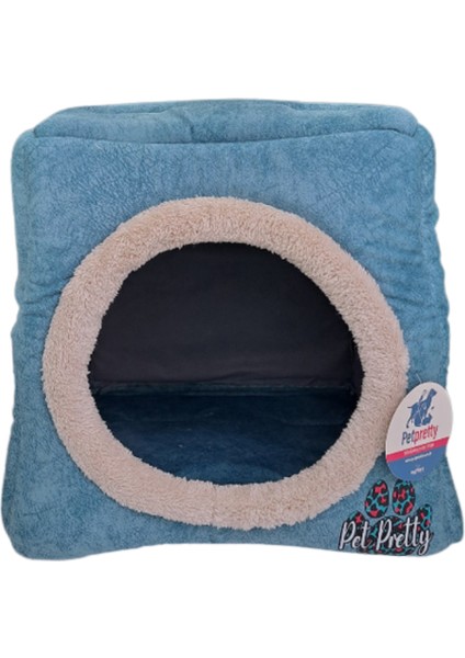 Pet Pretty Comfort Üç Fonksiyonlu Mavi Yatak 42 x 42 x 23 cm
