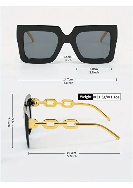 Kadın Büyük Kare Moda Gözlüğü Bej Renk indirimleri