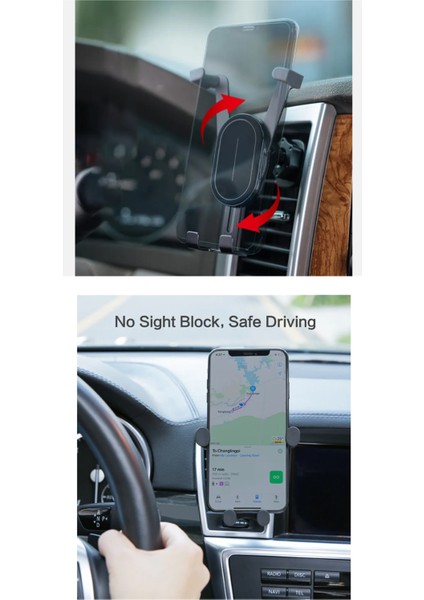 Auris H9 Havalandırma Peteğine Giren Araç Içi Telefon Tutucu Izgaraya Akrobatik Oto Tutucu Siyah Pla fırsatları