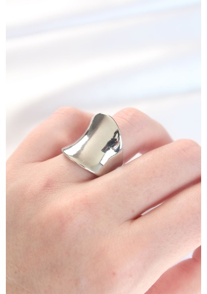 Silver Renk Ayarlanabilir Kavisli Ayna Yüzük - TJ-BYK3114 fırsatları