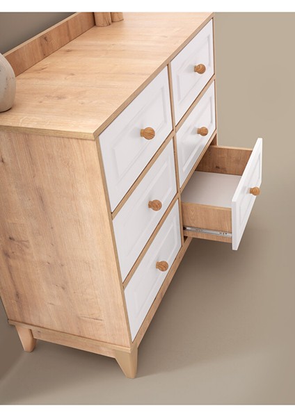 Aymini Mosso Çok Amaçlı Dolap , Çekmeceli Şifonyer , Kapaklı Şifonyer 6 Çekmeceli Şifonyer