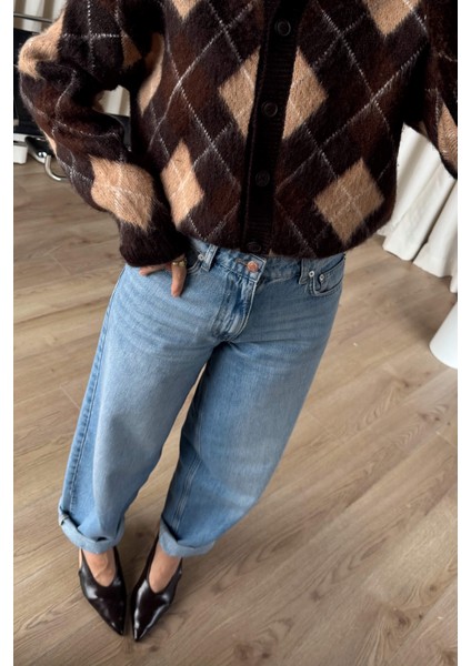 Mavi Yüksek Bel Premium Balon Jean