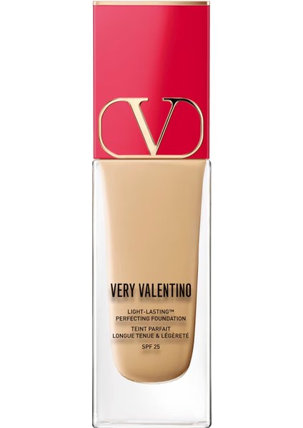 Very Valentino - Çok Hafif Fondöten, 24 Saat Kalıcı, Spf 25 - La4 Light Amber 4 (25 Ml)