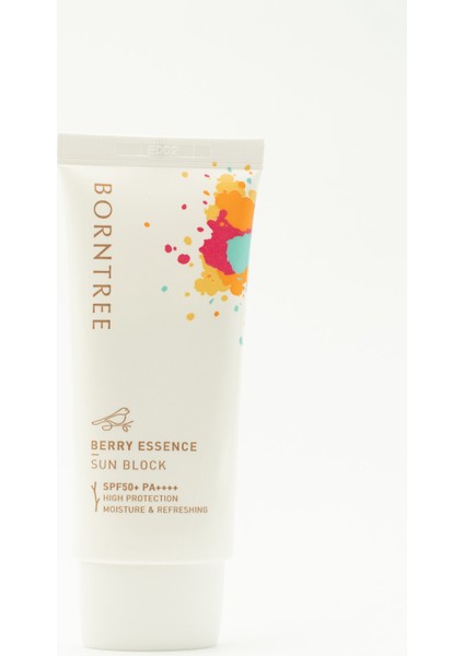 Borntree Berry Essence Sun Block SPF50+ Pa++++ 50 ml – Yüksek Koruma + Nemlendirici + Kore Güneş Kremi