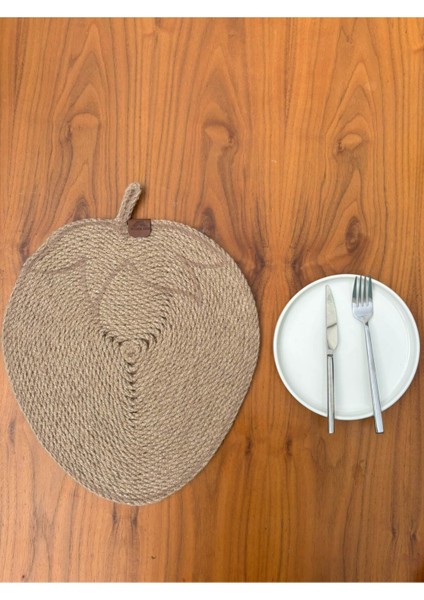 Tekstil Doğal Jüt Ip Elma Şekilli Amerikan Servis - Supla 38X35 cm – Şık ve Rustik Dokunuş