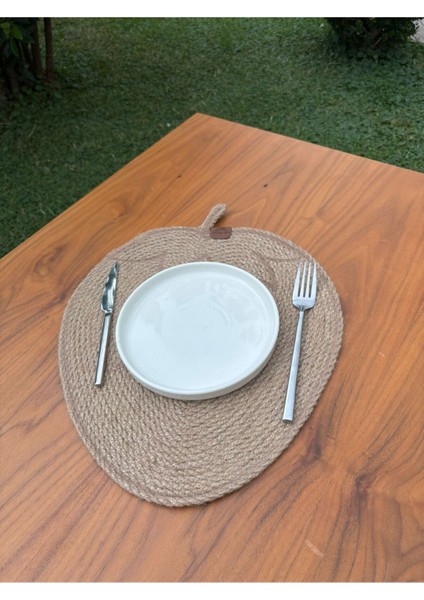 Tekstil Doğal Jüt Ip Elma Şekilli Amerikan Servis - Supla 38X35 cm – Şık ve Rustik Dokunuş indirimleri