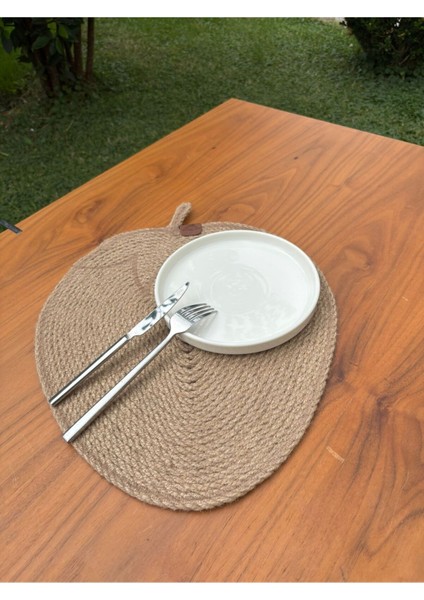 Tekstil Doğal Jüt Ip Elma Şekilli Amerikan Servis - Supla 38X35 cm – Şık ve Rustik Dokunuş