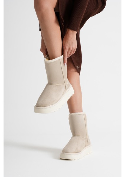 Asina Kadın Bej Kışlık Kürklü Bot fiyatları