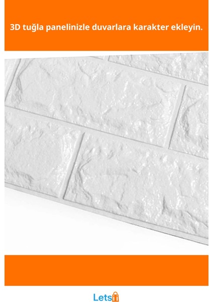 3D Tuğla Desenli Kendinden Yapışkanlı Duvar Paneli 58X38 cm fiyatları