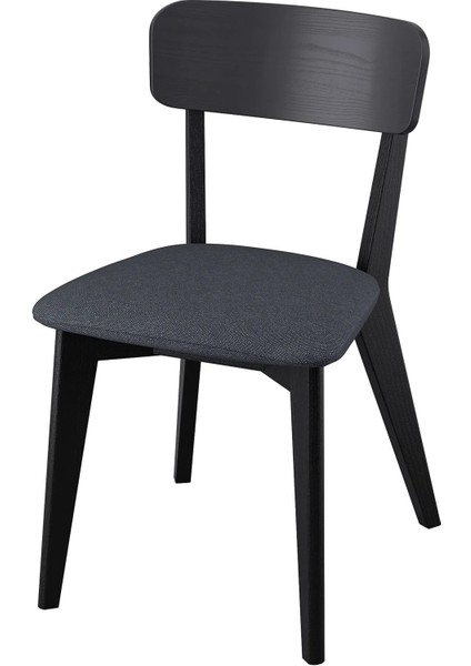 Lısabo Döşemeli Ahşap Sandalye Siyah Tallmyra Siyah Gri