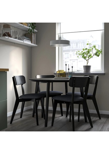 Lısabo Döşemeli Ahşap Sandalye Siyah Tallmyra Siyah Gri modelleri