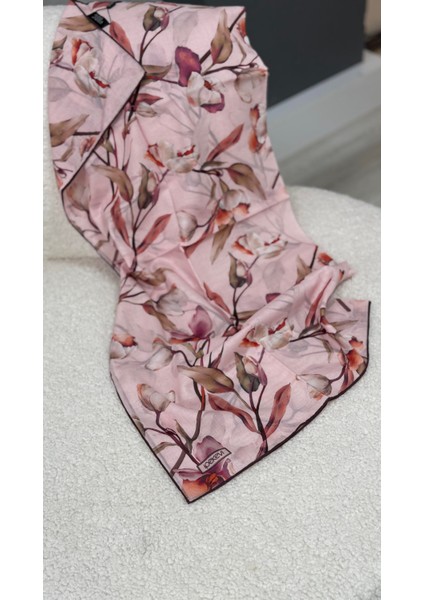 Ipekevi Çiçek Mermeri Pamuk Eşarp Lila