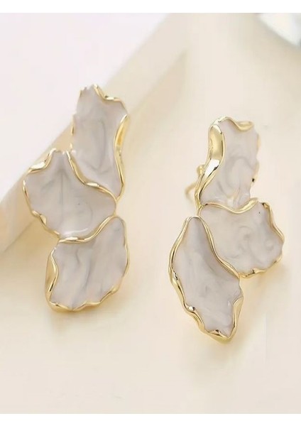 Vıntage Beyaz Çiçek Küpe indirimleri