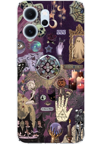 Oppo Reno 14F Uyumlu Hallowen Cadılar Astroloji Baskılı Silikon Kılıf
