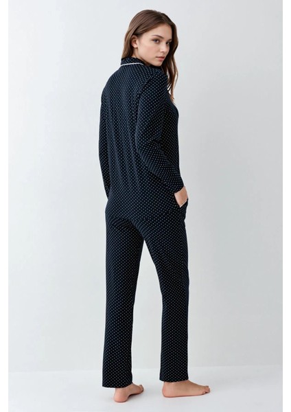Kadın Giyim Pamuklu & Modal Kutulu Lacivert Gömlek Pijama Takımı L1.PC.909.2.001 indirimleri