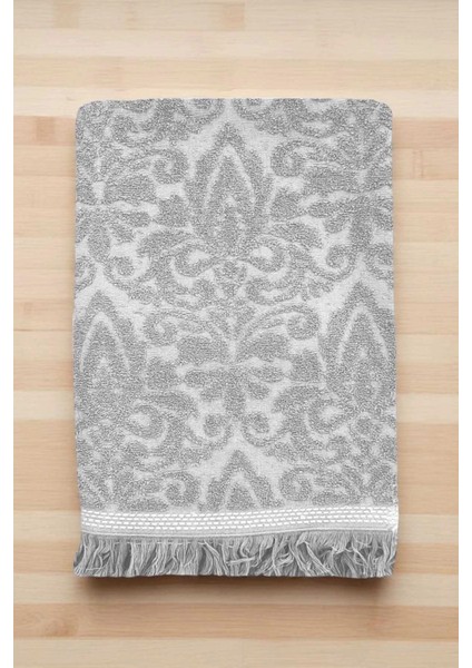 2 Parça Jakarlı Banyo Havlu Takımı &AMP;#37;100 Pamuklu 90X150 cm Arden Gri fiyatları