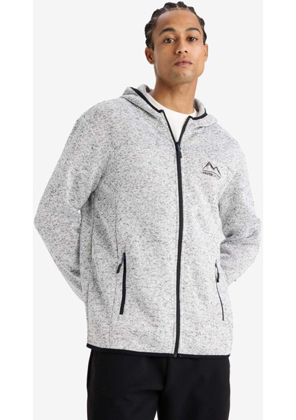 Fit Standart Fit Kapüşonlu İçi Yumuşak Tüylü Fermuarli Polar Hırka F3811AX25WN fırsatları