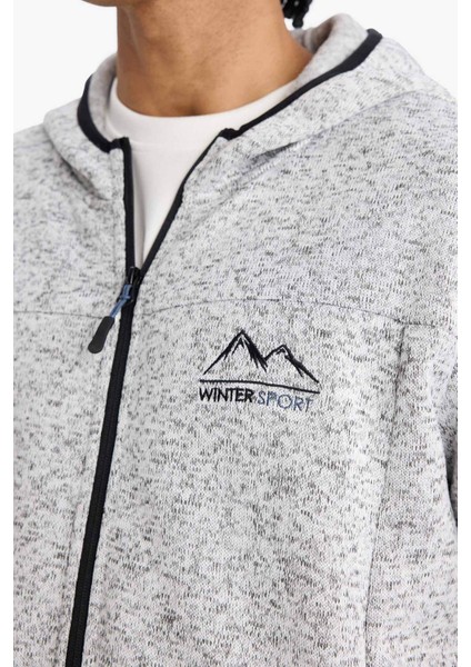 Fit Standart Fit Kapüşonlu İçi Yumuşak Tüylü Fermuarli Polar Hırka F3811AX25WN indirimleri