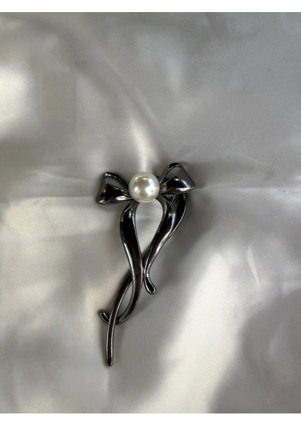Pinterest Büyük Inci Süslemeli Fiyonk Model Metal Siyah Renk Paslanmaz Toka fırsatları