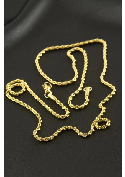 Burgulu Zincir Çelik Kolye 60 cm