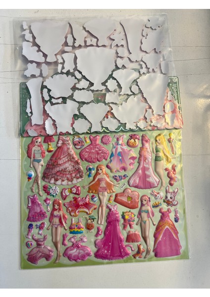 Sticker Prenses Elbise Giydirme Etkinlik Oyunu 2 Kartela Birden Model8 fiyatları