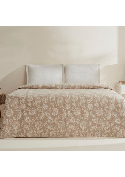 Glorinda Çift Kişilik Akrilik Battaniye Açık Kahve