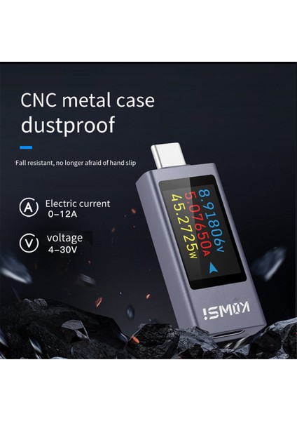 Kowsi Power Metre Type-C Test Cihazı Çok Fonksiyonlu Dijital Ekran Dc Voltaj Ampermen Güç Ölçer Dedektörü Elektrikçi Aracı Için (Yurt Dışından)