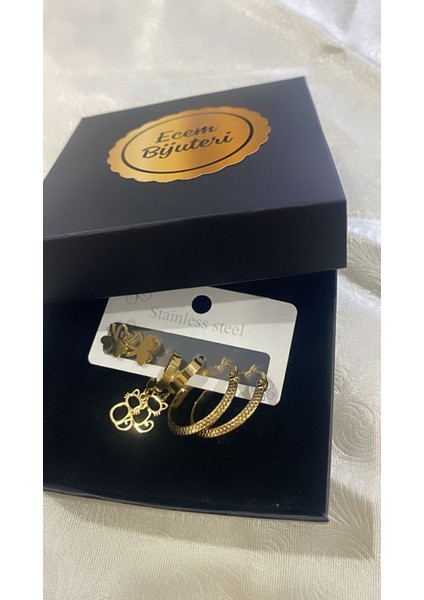 Çelik Altın Kaplama Sallantılı Küpe