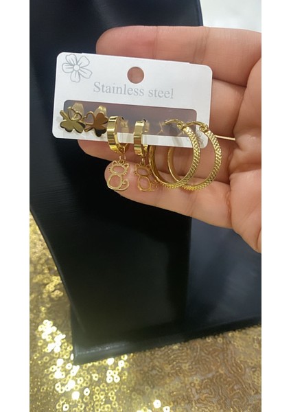 Çelik Altın Kaplama Sallantılı Küpe modelleri