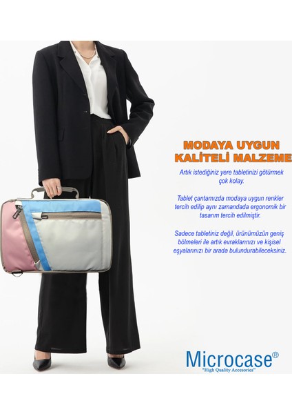 Tcl Tab 11 Gen 2 Tablet Için Omuz Askılı El Tutacaklı Universal Sleeve Taşıma Çantası AL4346 Pembe Mavi Krem fırsatları