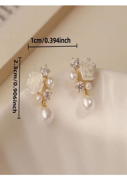 Kc Altın Kaplama Çiçekli İnci Küpe fırsatları