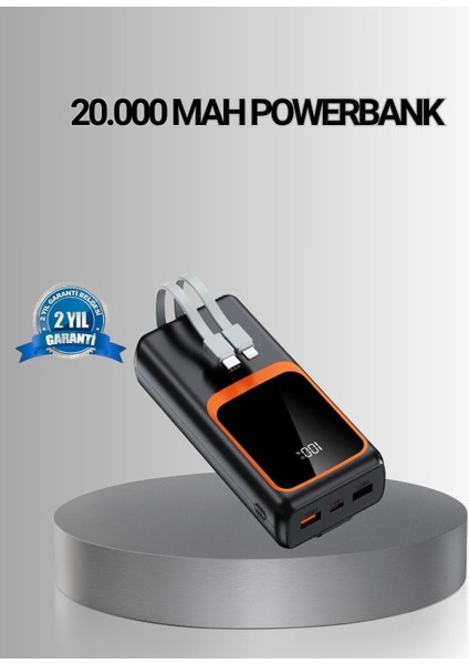 Powerbank 20000 mAh Yüksek Kapasiteli ve 22.5W Hızlı Şarj Destekli