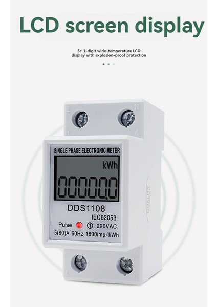 DDS1108 Dijital Elektrik Enerji Ölçer Çok Fonksiyonlu Wattmetre LCD Ekran Kwh Metre Tek Fazlı Wattmetre AC220V 60Hz (Yurt Dışından) fiyatları