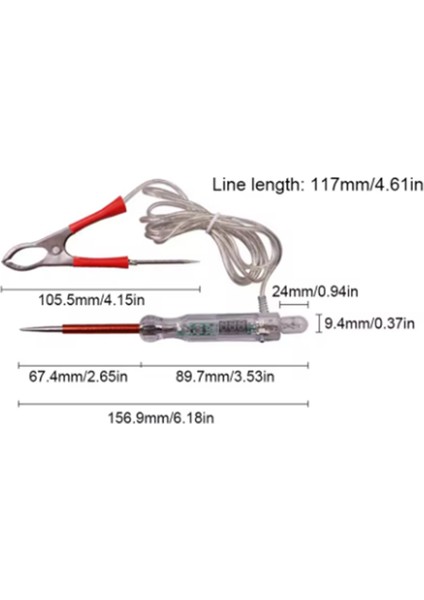 Araba Kamyonu Voltaj Devre Test Cihazı Dijital Ekran Uzun Prob Test Kalemi Ampul Ampul Otomotiv Onarım Teşhis Araçları (Yurt Dışından) modelleri