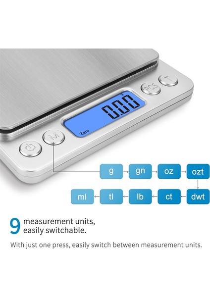 Gıda Ölçekleri 3kg/0.1g Dijital Mutfak Ölçeği Ağırlık Gramlar ve Ons Pişirme Için Pişirme Kahve LCD Ekran Asma Kanca (Yurt Dışından) modelleri